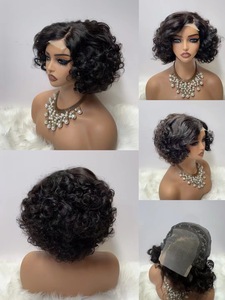 Letsfly Wholesale Raw Hair <b>Wigs</b> <b>Short</b> Bob 4x4 <b>Wigs</b> Human Hair Natural Bouncy Curly 200g Lace <b>Wigs</b> Human Hair - Product Image 4