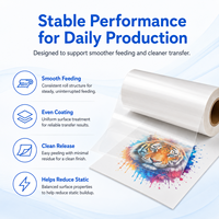 Film DTF PET Premium en Rouleau 30cm 60cm, Film de Transfert Thermique Antistatique pour Impression sur Vêtements, T-shirts et Hoodies - Ventes Flash