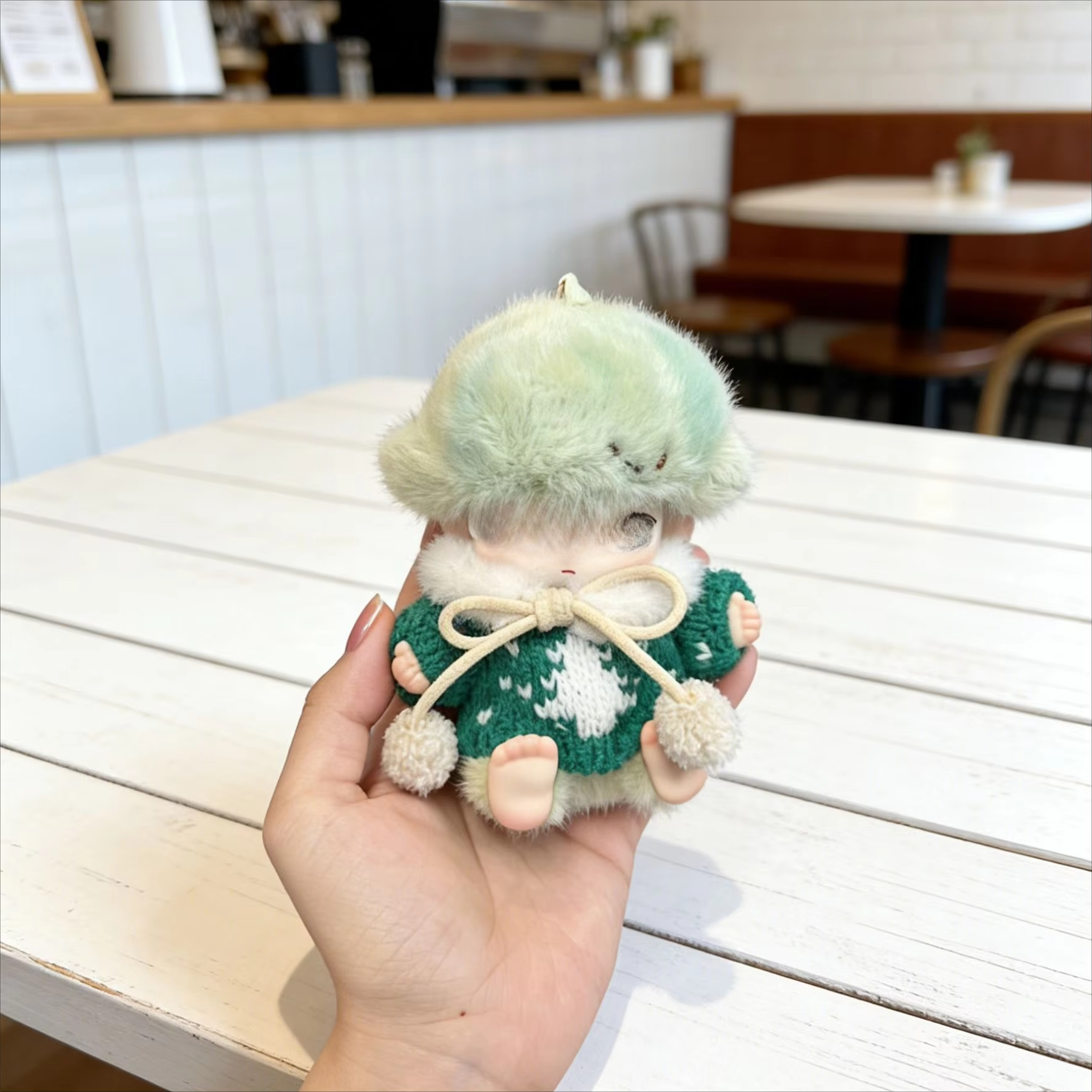 Christmas green knitted sweater two-piece set