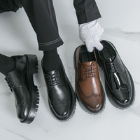2026 Neue Leder-Halbschuhe für Teenager, niedrige Outdoor-Schnürschuhe, dickbesohlte, modische und vielseitige Freizeitschuhe