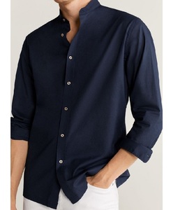 เสื้อเชิ้ตแขนยาวคอตั้งผู้ชายสำหรับฤดูร้อน เนื้อผ้านุ่ม ระบายอากาศได้ดี เป็นมิตรกับสิ่งแวดล้อม แห้งเร็ว น้ำหนักเบา ผ้าฝ้าย ทรงเข้ารูป สวมใส่ได้ทุกวัน - Product Image 3