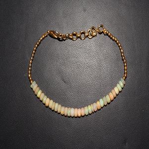 Pulsera de Ópalo Etíope Natural de Calidad AAA+, Pulsera de Ópalo con Cuentas de Piedras Preciosas Lisas, Forma Redonda de 4 mm, Estilo Clásico - Product Image 5
