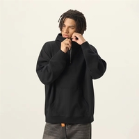 Hoodies en gros de haute qualité, à fermeture éclair quart, vierges, effet délavé, coupe oversize, premium, vintage, unisexe, avec logo personnalisé