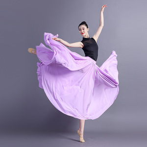 Falda de baile de gasa elástica para mujer 2026, de gran vuelo de 540 grados, larga y fluida, para danza folclórica, recital y actuación. - Product Image 2