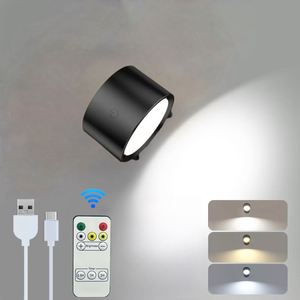 USB Charging LED Wind Light 360 Degree Rotation Portable Night Light Reading Wall Light <b>Remote</b> <b>Control</b> Metal Candle <b>Holders</b> - Product Image 1