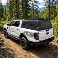Couverture de benne rigide en alliage d'aluminium sur mesure pour Ford Ranger/Everest, sans fenêtre coulissante, aileron arrière, étanche, sans perçage