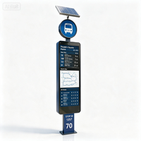 Señalización Digital para Paradas de Autobús, Pantalla de Tinta Electrónica con Energía Solar, Bajo Consumo de Energía, Diseño Moderno