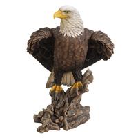 Statue d'aigle en résine sur souche, décoration de jardin extérieure, vente en gros personnalisée