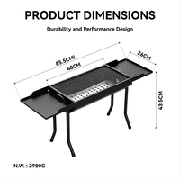 Barbecue portable multifonctionnel de précision pour l'extérieur, avec revêtement par pulvérisation, idéal pour le camping