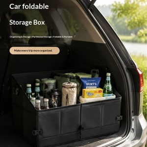 Caja de Almacenamiento para Maletero de Auto con Tapa, Organizador Plegable de Tela con Compartimentos, Capacidad de 55L, para Uso en el Hogar y el Vehículo - Product Image 2