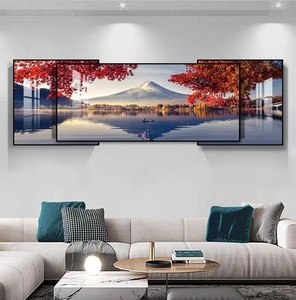 Trittico di arte moderna Trittico di cristallo dipinto sovrapposto tela appeso a muro per soggiorno decorazione divano sfondo - Product Image 2