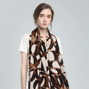 Bufanda de terciopelo de leche suave de lujo para mujer, chal con estampado abstracto y tacto de seda, 180x90cm, accesorios de moda - Product Image 2