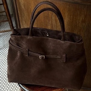 Sac fourre-tout décontracté en suède mat pour femme Jianghu, collection automne-hiver, avec fermeture ouverte et doublure en polyester, idéal pour le quotidien - Product Image 3