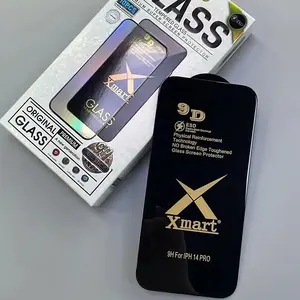 高品质品牌X Mart 9D玻璃ESD手机屏幕保护器3D Xmart钢化玻璃适用于iphone 15 14 13 12 Pro Max