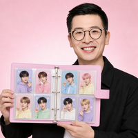 Classeur A5 personnalisé pour cartes photo et cartes d'art, rechargeable, 6 anneaux, transparent, sans acide, pour collection Kpop et Fandom