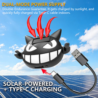 Lampe solaire transfrontalière à effet œil de démon ; Lumière d'ambiance LED dynamique pour voiture, lumière d'avertissement à émoticônes pour vitre arrière - Modèle Drl208