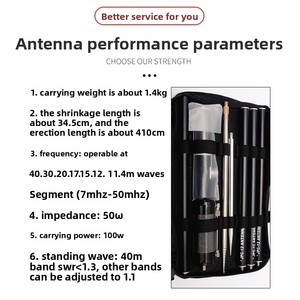 Antena de Onda Corta Portátil Deluxe Pac-12 de 7-50mhz 6/10/12/15/17/20/30/40M, JPC-12, para Montaje en Balcón o Exterior, KN-KD3000 Deluxe Pac - Product Image 3
