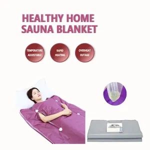 Manta de Sauna infrarroja de dosis más alta de 3 zonas, manta de Sauna portátil, manta de Sauna infrarroja con calefacción corporal rosa y negra, manta de Sauna profesional