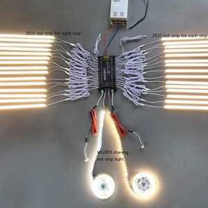 Nâng Cấp 30 Bước Ánh Sáng Cầu Thang Điều Khiển Ứng Dụng Thông Minh Điều Khiển <span class=keywords><strong>2</strong></span> Trong 1 Bước Và Đuổi Theo Ánh Sáng Đèn Flash PIR Cảm Biến Chuyển Động Điều Khiển 24V - Product Image 3