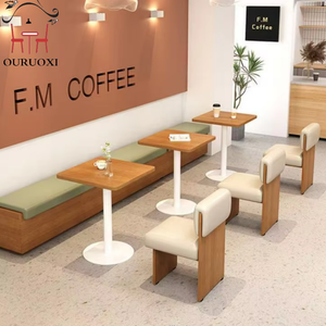 Muebles <span class=keywords><strong>de</strong></span> Madera Personalizados para Restaurante, Cafetería, Bar, Asientos <span class=keywords><strong>de</strong></span> Esquina en Forma <span class=keywords><strong>de</strong></span> Cabina, Juego <span class=keywords><strong>de</strong></span> Sofás <span class=keywords><strong>de</strong></span> Cuero - Product Image 6