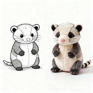 Nuevo Juguete de Peluche de Ratón de Simulación Creativa, Regalo para Niños, Opossum, Opossum de Tamaño Real de Estilo Nórdico, Animal de Peluche - Product Image 1