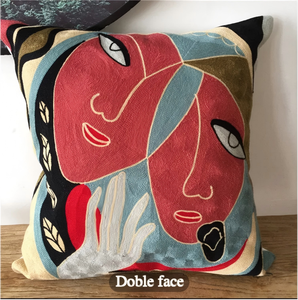 Housse <span class=keywords><strong>de</strong></span> coussin brodée Picasso <span class=keywords><strong>abstrait</strong></span>, taie d'oreiller artistique impressionniste pour décoration <span class=keywords><strong>de</strong></span> canapé <span class=keywords><strong>de</strong></span> luxe - Product Image 5