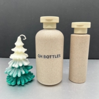 Botol Plastik Jerami Gandum 100ml 250ml 500ml dengan Tutup Flip untuk Sabun Cair, Sampo, Perawatan Kulit Tubuh, Sanitizer