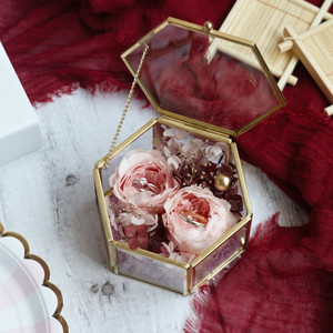 Rõ Ràng Thủy Tinh Trong Suốt Bảo Quản Hoa Tươi Hộp Trang Sức Cầu Hôn Cặp Nhẫn Hộp Cô Dâu Kim Cương Nhẫn Bao Bì Hộp - Product Image 6