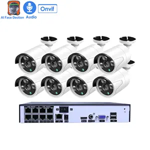 8 canaux IP Poe CCTV NVR Kit extérieur étanche Bullet IP système de caméra de sécurité 4k 8mp