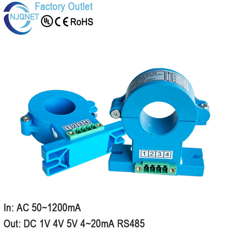 DC Leakage Current Sensor QNLCK4 Input 50mA 100mA 200mA 500mA 1A 2A Output 5V Split Core Current Transducer Clamp Ct Transformer