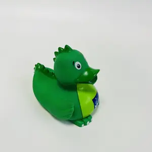 Customized Yellow Rubber Dinosaur Duck Baby Bath Toy