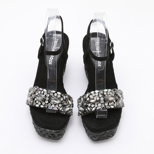 <span class=keywords><strong>Zapatos</strong></span> de Mujer Europeos de Primavera/Verano, Ligeros y de Alta Calidad, Sandalias de Tacón de <span class=keywords><strong>Cuña</strong></span> <span class=keywords><strong>con</strong></span> Diamantes Brillantes, Tallas Grandes, Sexy - Product Image 6