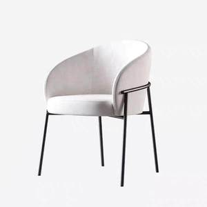 Silla <span class=keywords><strong>de</strong></span> Comedor Moderna con Estructura <span class=keywords><strong>de</strong></span> Acero, Cojín <span class=keywords><strong>de</strong></span> Tela Blanca y Base Metálica para Restaurante y Hotel, Modelo CJ-360E - Product Image 3