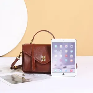 Sacs à main AndoBag pour femmes, en cuir de vache véritable, style rétro européen et américain, sac bandoulière, sac à main décontracté pour femmes, 88820 - Product Image 3