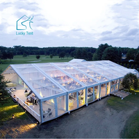 Tente chapiteau de mariage transparente pour l'extérieur Belle tente de salle de mariage Tente transparente de luxe pour 200 personnes