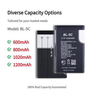 Batterie Li-ion BL-5C 1020mAh pour <span class=keywords><strong>Nokia</strong></span> 3110c 1100 <span class=keywords><strong>1110</strong></span> 1200 1600 2300 2600 Series |   Certifié CE - Product Image 2