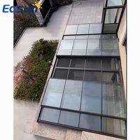 Ventana de Techo Abatible Automática de Aluminio con Vidrio, Impermeable, para Balcón o Patio, Retráctil, Resistente al Viento