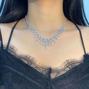 Xinfly Party Luxury Jewelry Custom Christmas Gift 6.5CT Diamond <b>Choker</b> 18K Gold Necklace - Product Image 4