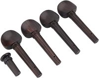 HUASHENG High Quality Violin Fitting Set Full Size Replacement Parts String Instruments Ebony Materials Violin Accessories