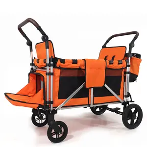 All-Terrain Double Stroller Wagon Multi-Function Push 2 Passenger Double Folding Stroller