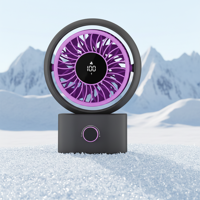Portable Desk Fan LED Digital Display Manual Tilt Adjustable Personal Cooling Fan