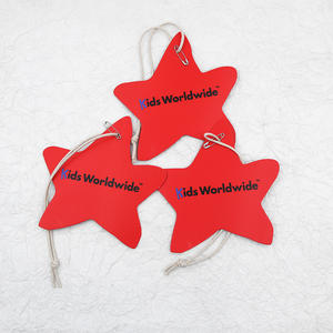 Diseño personalizado estrella patrón Impresión logotipo mano etiqueta ropa <span class=keywords><strong>columpio</strong></span> colgar etiqueta para ropa marca - Product Image 1