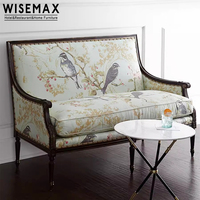 WISEMAX FURNITURE Ensemble de canapés à cadre en bois massif sculpté Design Tissu Peinture Canapé Chaise Chinois Rétro Meubles de salon