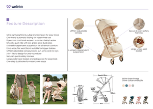 <span class=keywords><strong>Poussette</strong></span> de voyage compacte à pliage automatique par gravité, cadre en alliage d'aluminium léger de haute qualité, pliage à une main, <span class=keywords><strong>poussette</strong></span> pour bébé Weilebao - Product Image 2