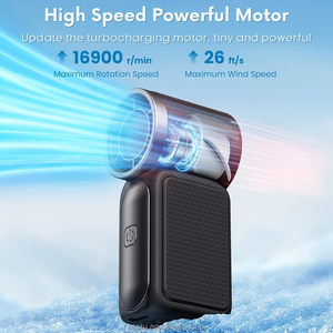 Mini Ventilador de Mano Portátil de 6 Velocidades con Pantalla <span class=keywords><strong>LED</strong></span> Turbo para Maquillaje, Viajes y Camping - Product Image 3
