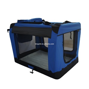 กรงสุนัขพับได้แบบพกพาสำหรับสุนัขสัตว์เลี้ยงกรงผ้าอ๊อกซ์ฟอร์ดพร้อมเสื่อขนแกะ - Product Image 6