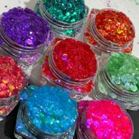 Polvo de purpurina semitransparente camaleón de colores, accesorios para uñas, polvo brillante hecho a mano, juguete fluido de ilusión, PET que cambia de color