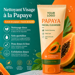 ผลิตภัณฑ์ดูแลผิวหน้าแบบอ่อนโยนไม่กระชับควบคุมน้ำมันควบคุมผิวที่แพ้ง่ายน้ำยาทำความสะอาดใบหน้ามะละกอฉลากส่วนตัว - Product Image 2
