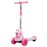 Trottinette pour enfants pliable et portable à 3 roues, guidon réglable en hauteur, corps robuste, trottinette pour enfants de 3 à 10 ans, filles et garçons