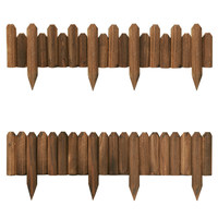 Valla de Madera Anticorrosión para Jardín, Estilo Campestre, Carbonizada, Decoración para Patio Exterior, Madera Sólida para Vegetales